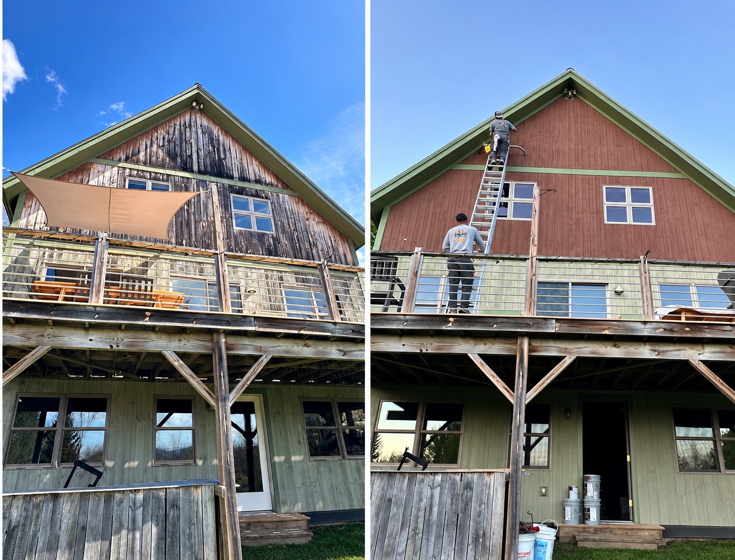 The same Vermont home before and after its exterior refresh